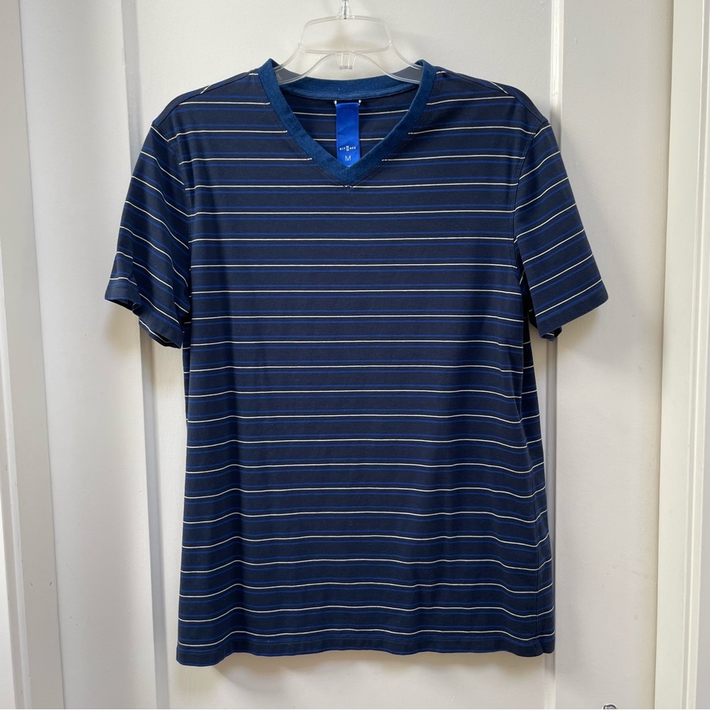 Mens Kit & Ace blue & white striped t-shirt